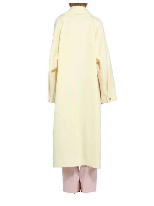 N°21 Cappotto lungo in panno con revers larghi giallo chiaro melange N.21 | N061 - 3100 - 3942GIALLO CHIARO MELANGE